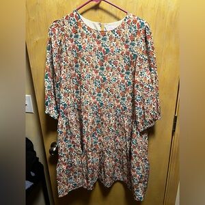 Pink Lily Floral Multicolor Dress